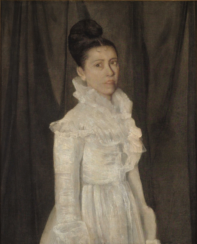 Young woman in a white dress